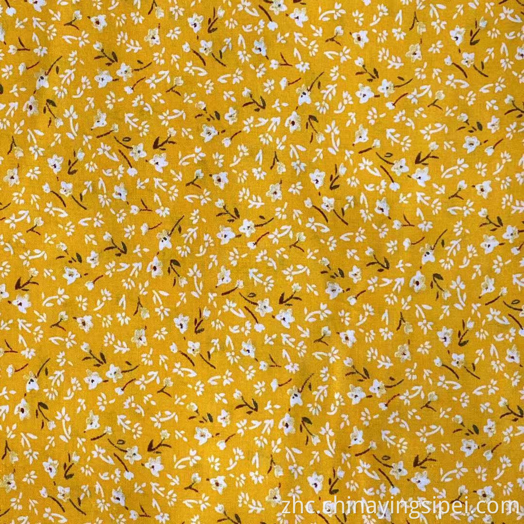 45s最早的图案花软印花fuli crepe 100％粘液面料